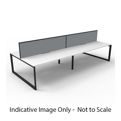 Deluxe Rapid Infinity 4 Person Double Sided Workstation - With Screen