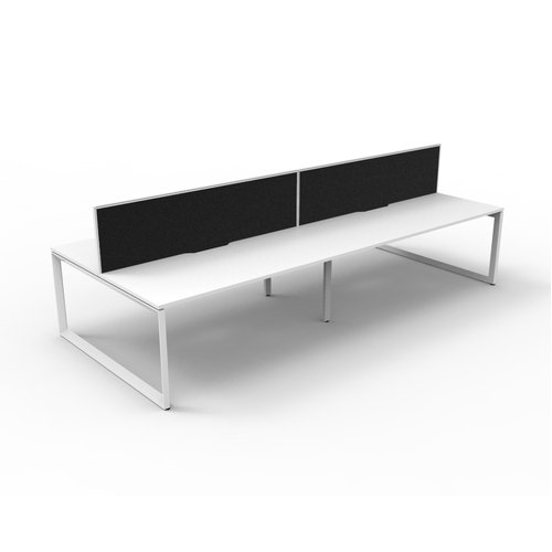Deluxe Rapid Infinity 4 Person Double Sided Workstation - With Screen