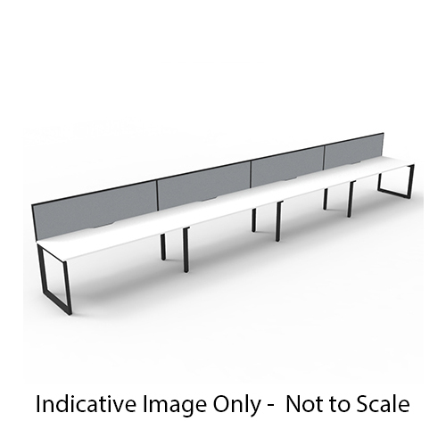 Deluxe Rapid Infinity 4 Person Single Sided Workstation - With Screen