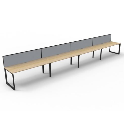 Deluxe Rapid Infinity 4 Person Single Sided Workstation - With Screen