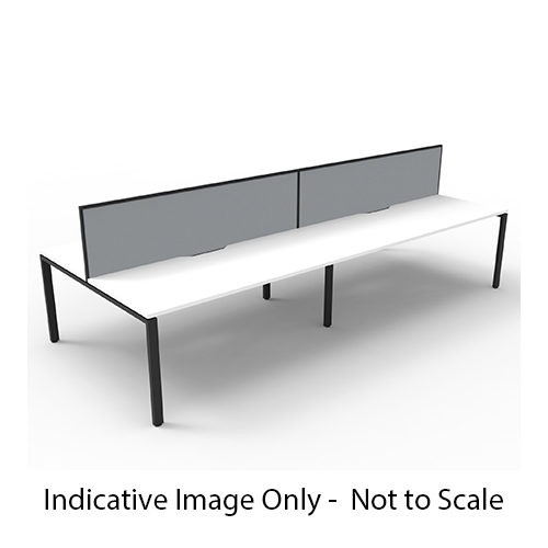Deluxe Rapid Infinity 4 Person Double Sided Workstation - With Screen