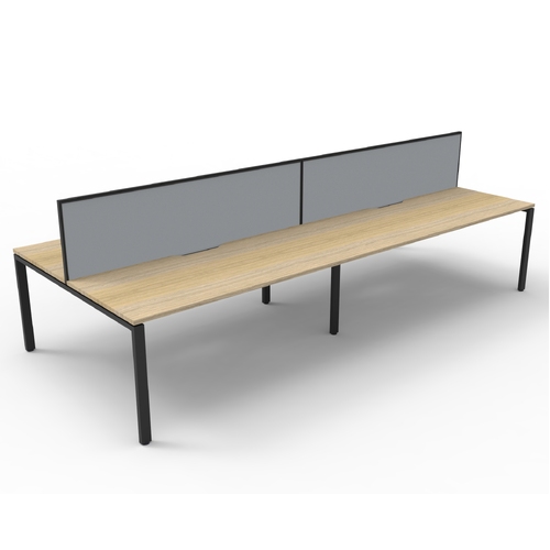 Deluxe Rapid Infinity 4 Person Double Sided Workstation - With Screen
