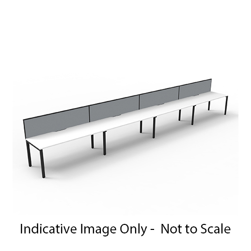 Deluxe Rapid Infinity 4 Person Single Sided Workstation - With Screen