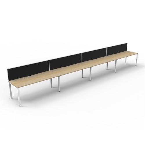 Deluxe Rapid Infinity 4 Person Single Sided Workstation - With Screen