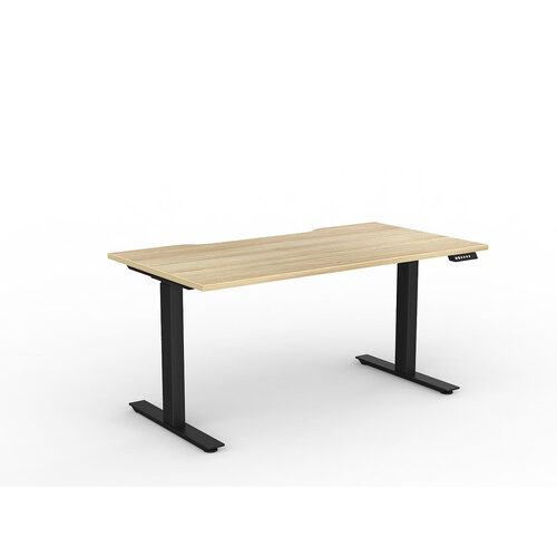 Agile Electric Height Adjust Desk (Single Motor) 1500 X 800 New Oak Over Black