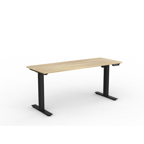 Agile Electric Height Adjust Desk (Single Motor) 1600 X 600 New Oak Over Black