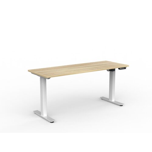 Agile Electric Height Adjust Desk (Single Motor) 1600 X 600 New Oak Over White