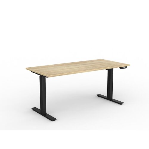 Agile Electric Height Adjust Desk (Single Motor) 1600 X 750 New Oak Over Black