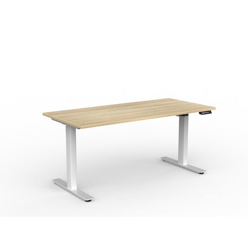 Agile Electric Height Adjust Desk (Single Motor) 1600 X 750 New Oak Over White