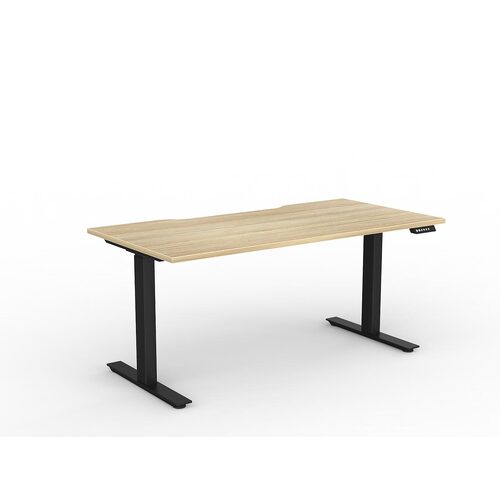 Agile Electric Height Adjust Desk (Single Motor) 1600 X 800 New Oak Over Black