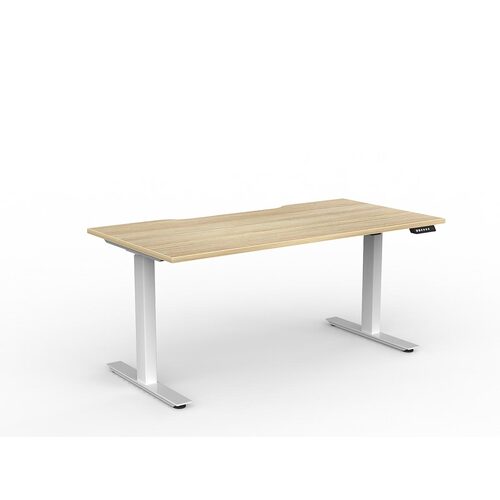 Agile Electric Height Adjust Desk (Single Motor) 1600 X 800 New Oak Over White