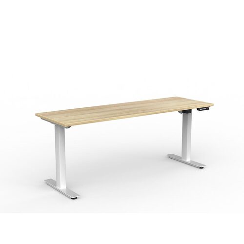 Agile Electric Height Adjust Desk (Single Motor) 1800 X 600 New Oak Over White