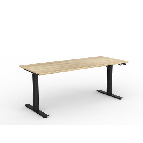 Agile Electric Height Adjust Desk (Single Motor) 1800 X 750 New Oak Over Black