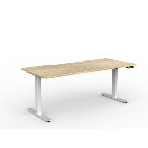 Agile Electric Height Adjust Desk (Single Motor) 1800 X 800 New Oak Over White