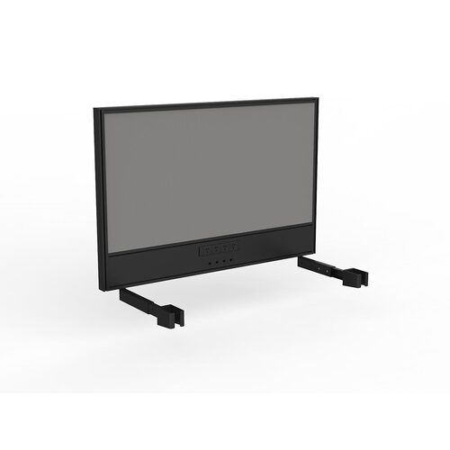 Studio Screen For Single Sided Desk Power/data 1200 Alloy Grey In Black