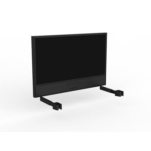 Studio Screen For Single Sided Desk Power/data 1200 Black In Black