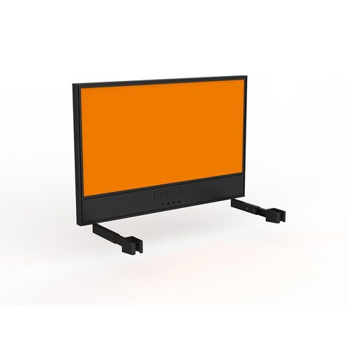 Studio Screen For Single Sided Desk Power/data 1200 Bright Orange In Black