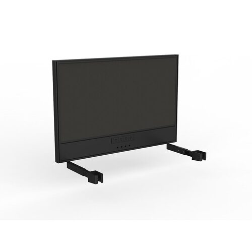Studio Screen For Single Sided Desk Power/data 1200 Charcoal In Black