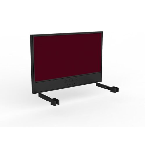 Studio Screen For Single Sided Desk Power/data 1200 Ruby Red In Black