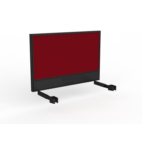 Studio Screen For Single Sided Desk Power/data 1200 Red In Black
