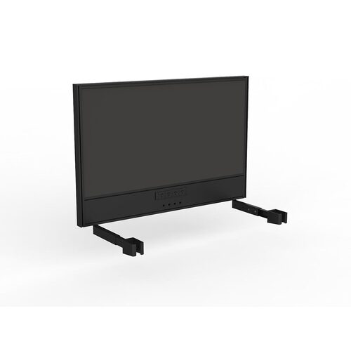Studio Screen For Single Sided Desk Power/data 1200 Slate Grey In Black