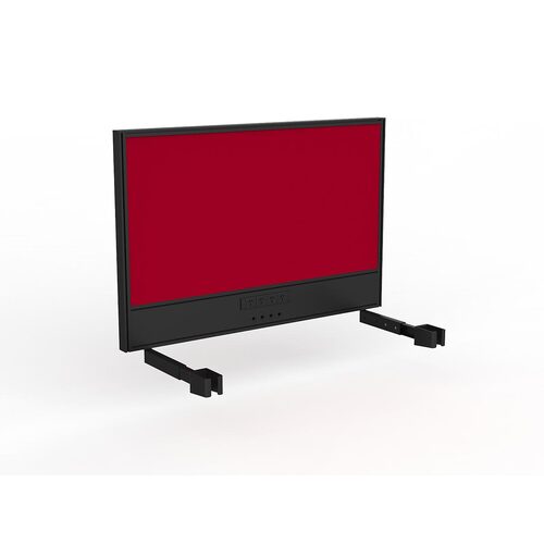 Studio Screen For Single Sided Desk Power/data 1200 Tomato Red In Black