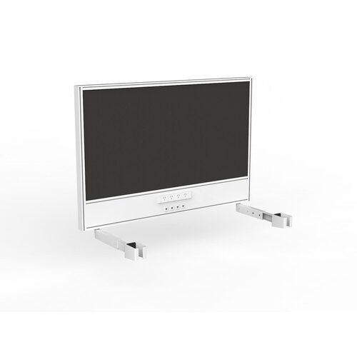 Studio Screen For Single Sided Desk Power/data 1200 Charcoal In White