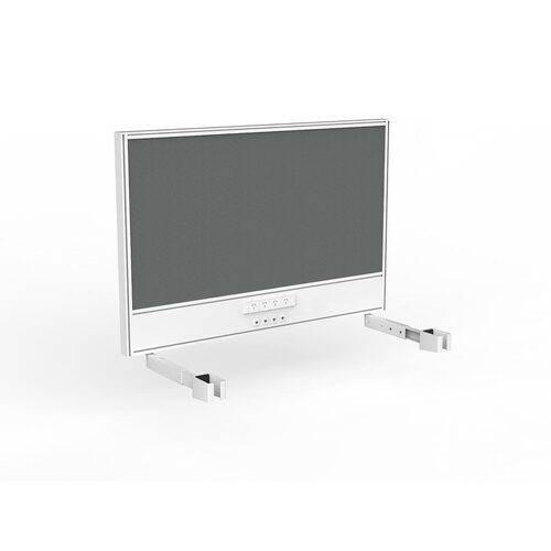 Studio Screen For Single Sided Desk Power/data 1200 Grey In White