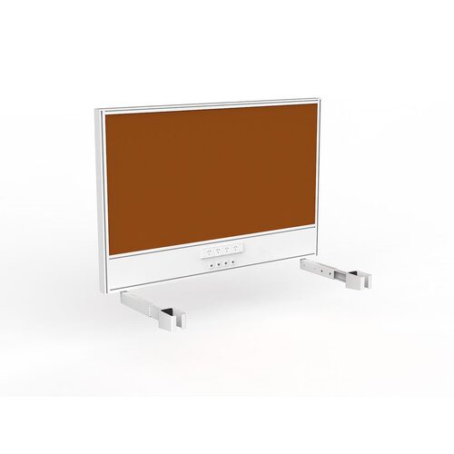 Studio Screen For Single Sided Desk Power/data 1200 Orange In White
