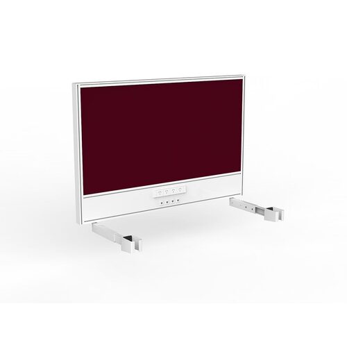 Studio Screen For Single Sided Desk Power/data 1200 Ruby Red In White