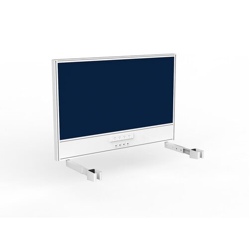 Studio Screen For Single Sided Desk Power/data 1200 Steel Blue In White