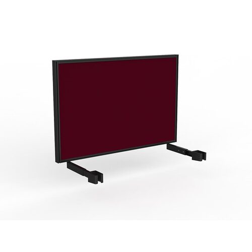 Studio Screen For Single Sided Desk 1200 Ruby Red In Black
