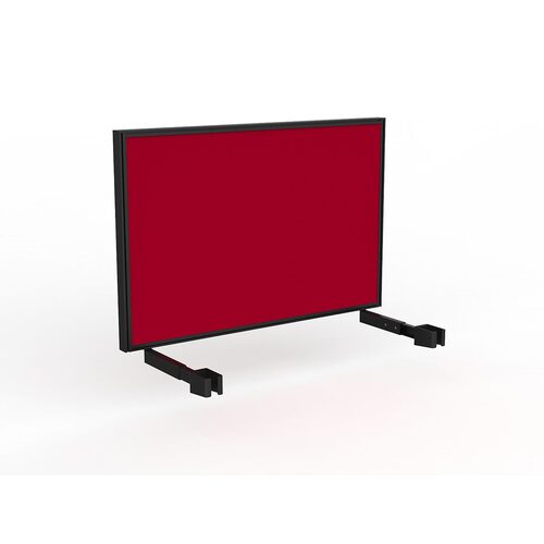 Studio Screen For Single Sided Desk 1200 Tomato Red In Black
