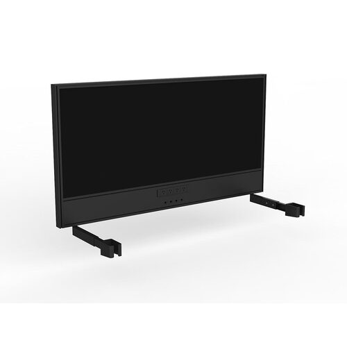 Studio Screen For Single Sided Desk Power/data 1500 Black In Black