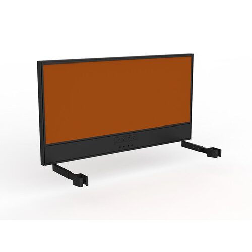 Studio Screen For Single Sided Desk Power/data 1500 Burnt Orange In Black