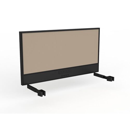 Studio Screen For Single Sided Desk Power/data 1500 Camel In Black