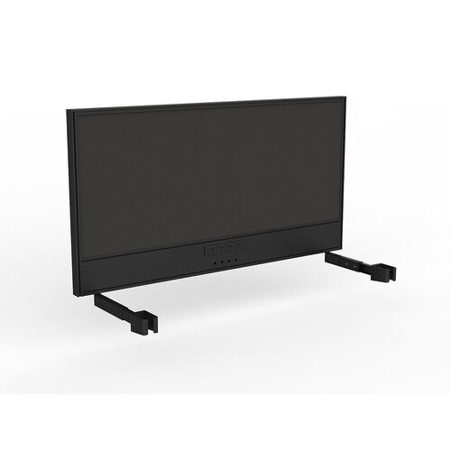 Studio Screen For Single Sided Desk Power/data 1500 Charcoal In Black