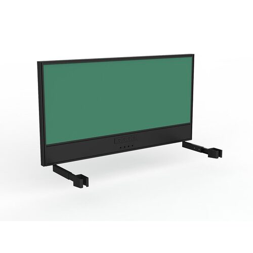 Studio Screen For Single Sided Desk Power/data 1500 Fern Green In Black