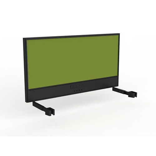 Studio Screen For Single Sided Desk Power/data 1500 Green In Black