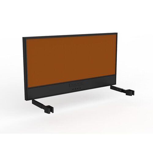 Studio Screen For Single Sided Desk Power/data 1500 Orange In Black