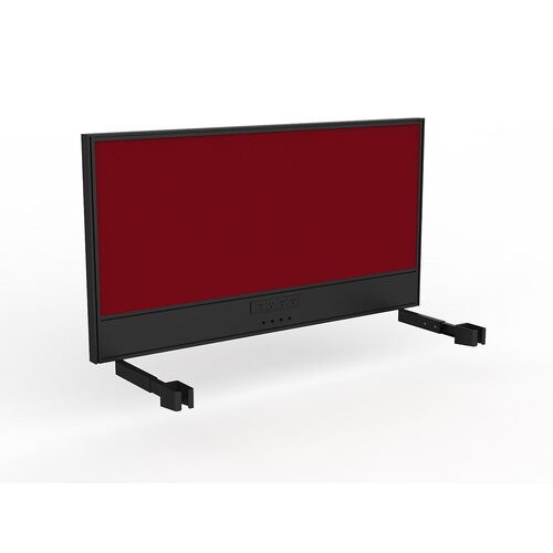 Studio Screen For Single Sided Desk Power/data 1500 Red In Black