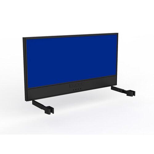 Studio Screen For Single Sided Desk Power/data 1500 Sky Blue In Black