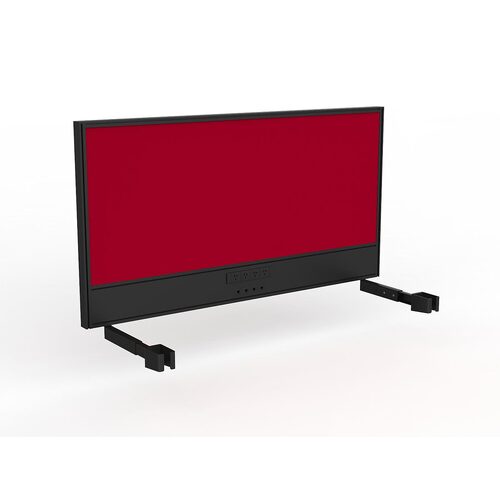 Studio Screen For Single Sided Desk Power/data 1500 Tomato Red In Black