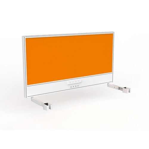 Studio Screen For Single Sided Desk Power/data 1500 Bright Orange In White
