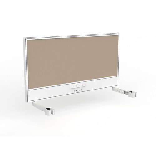 Studio Screen For Single Sided Desk Power/data 1500 Camel In White