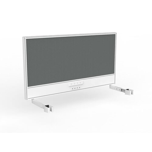Studio Screen For Single Sided Desk Power/data 1500 Grey In White