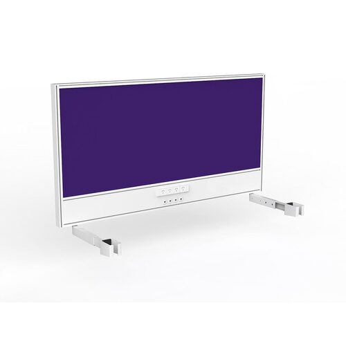 Studio Screen For Single Sided Desk Power/data 1500 Plum In White
