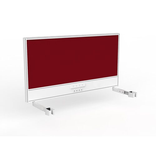 Studio Screen For Single Sided Desk Power/data 1500 Red In White