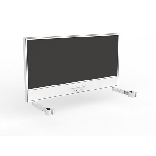 Studio Screen For Single Sided Desk Power/data 1500 Slate Grey In White