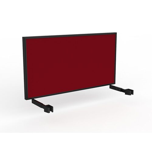 Studio Screen For Single Sided Desk 1500 Red In Black